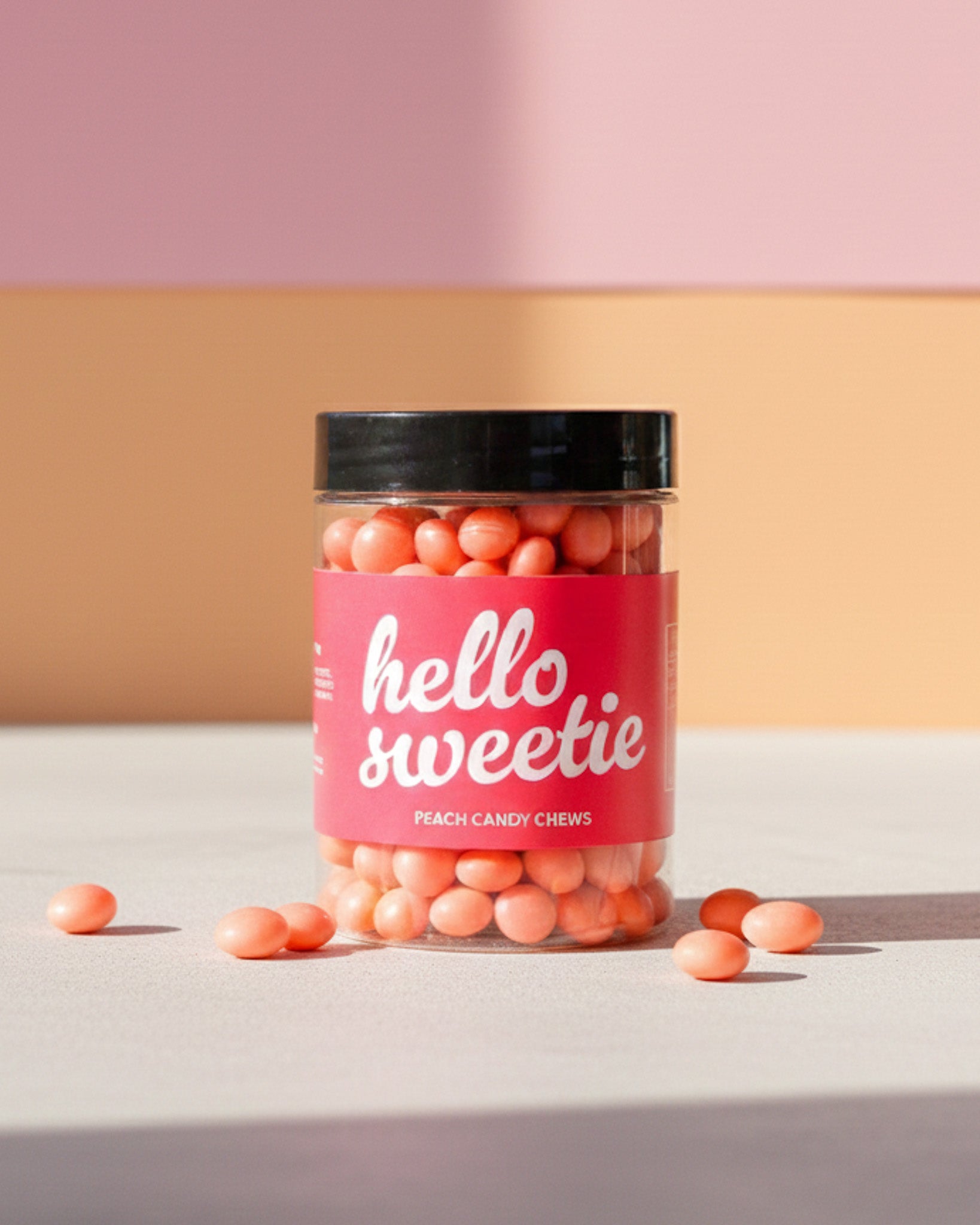 Peach Candy Chews Candy Jar