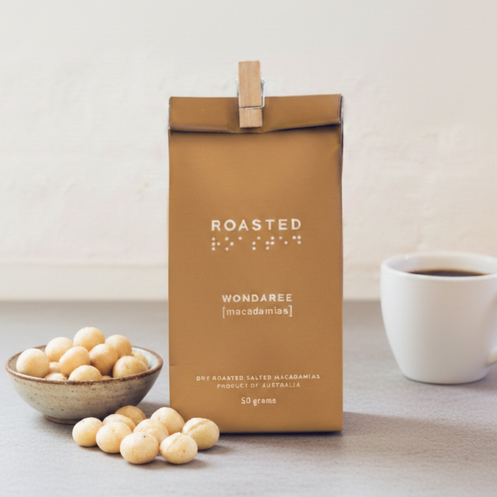 Wondaree Roasted Salted Macadamias - 50g