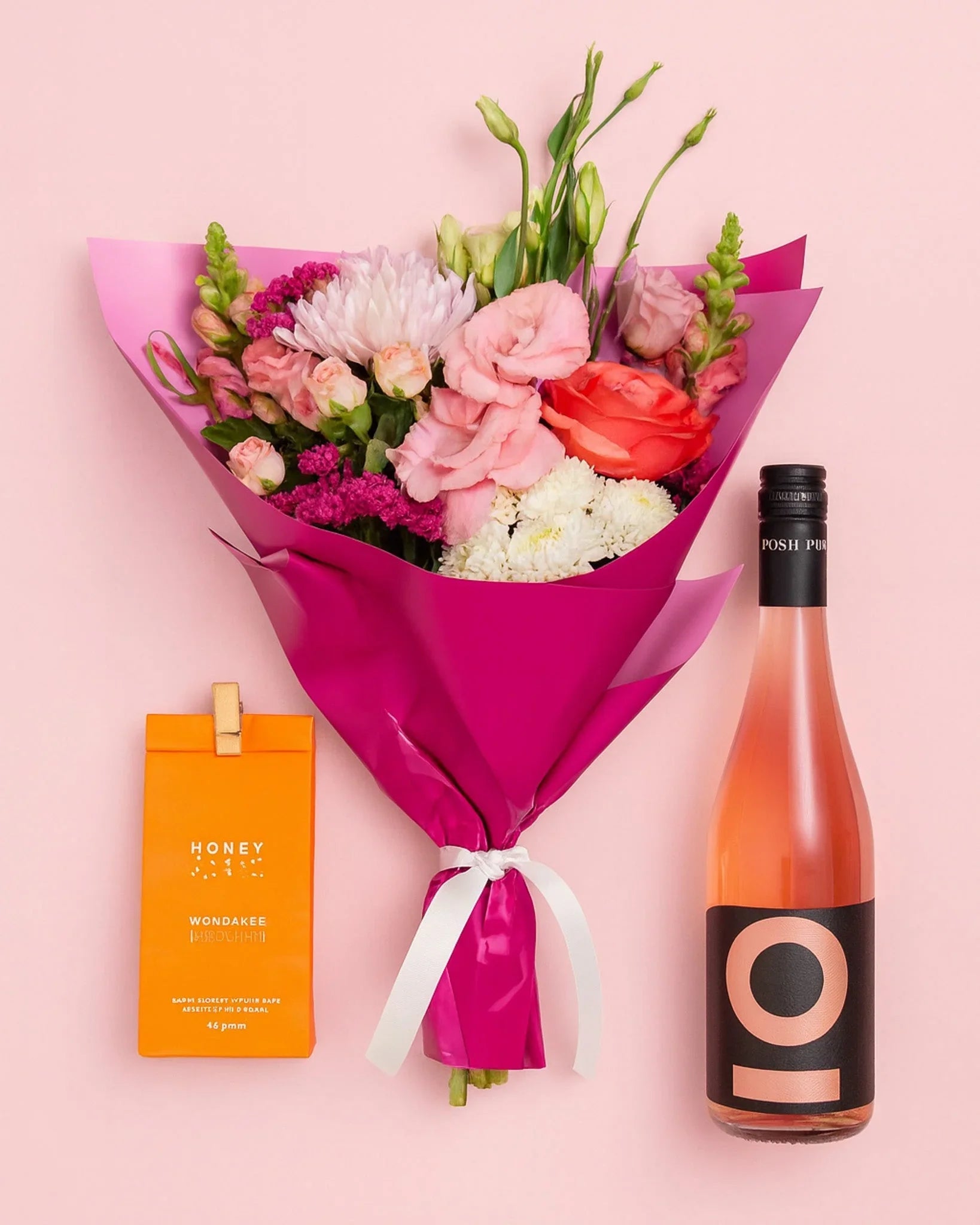 Rosé + Macadamias + Daily Posy - The Posy Co