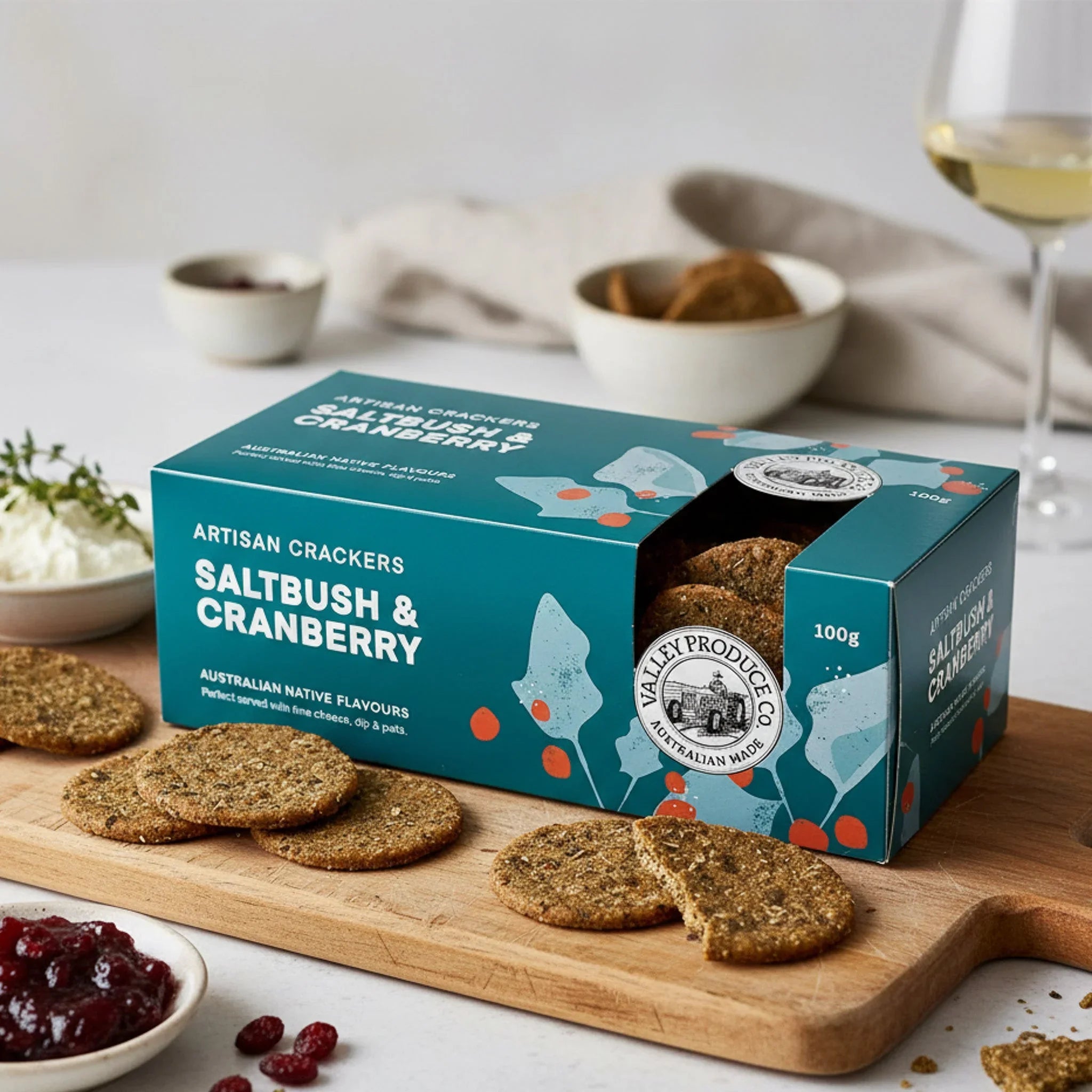 Native Artisan Crackers - Saltbush & Cranberry