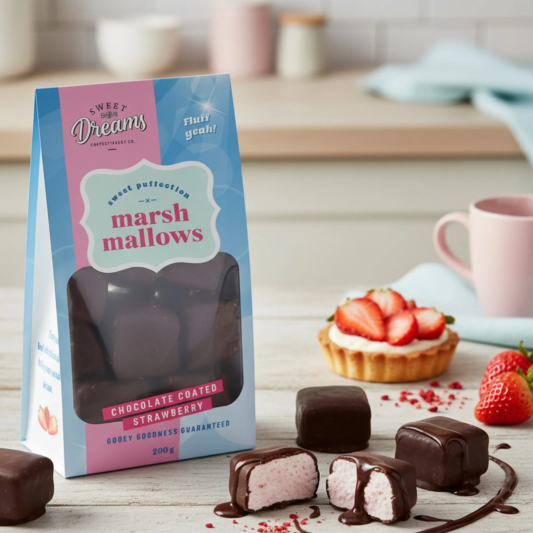 Chocolate-Coated Strawberry Marshmallows